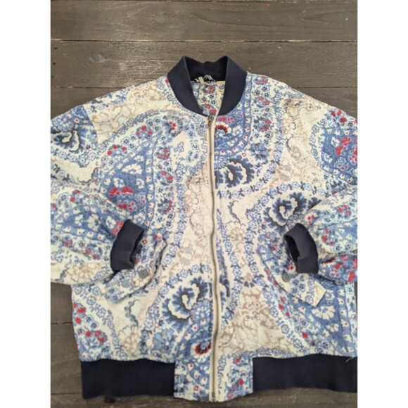 Free People Blue and Red Floral Jean Jacket - Picture 2 of 7